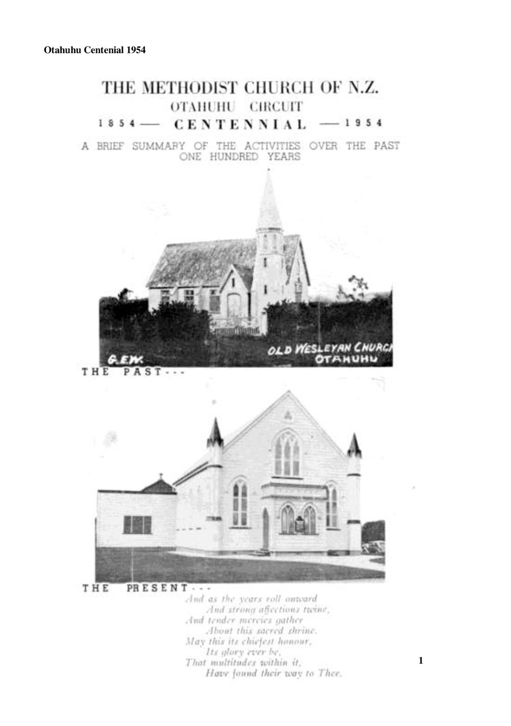 Otahuhu 100 - Wesley Historical Society Proceedings