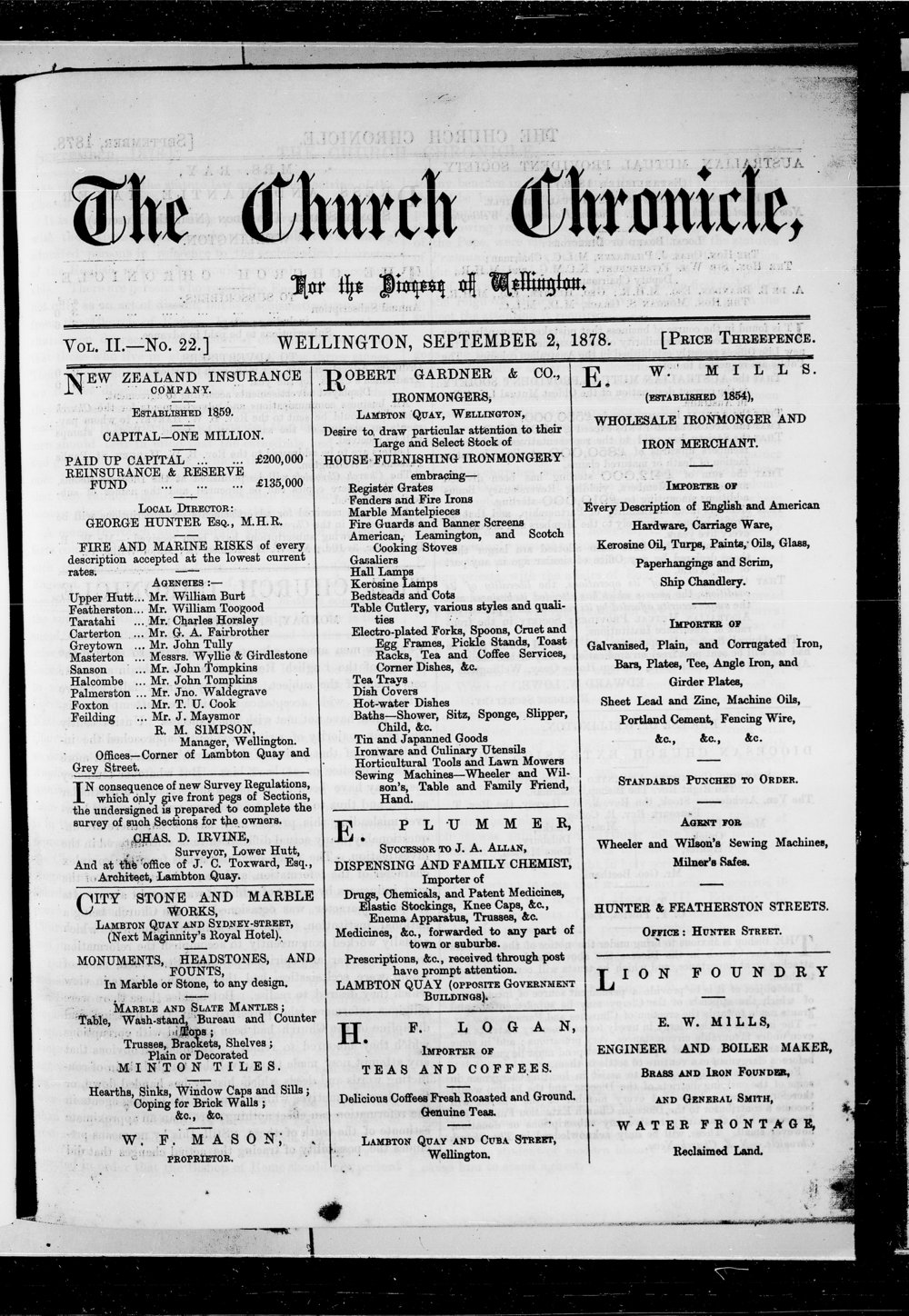 The Church Chronicle, Wellington: 2nd September 1878