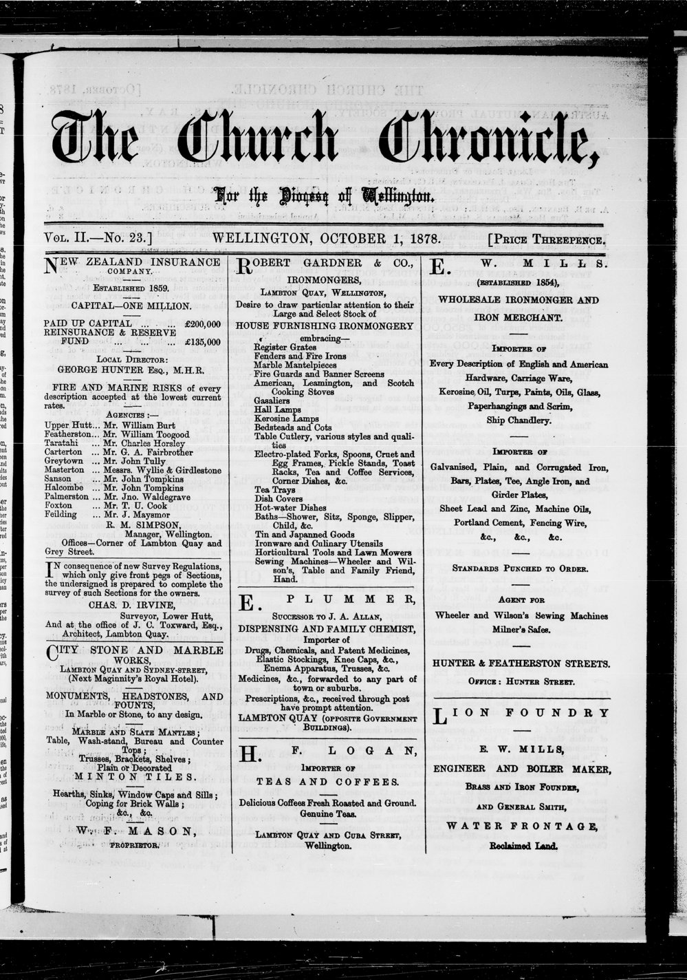 The Church Chronicle, Wellington: 1st October 1878
