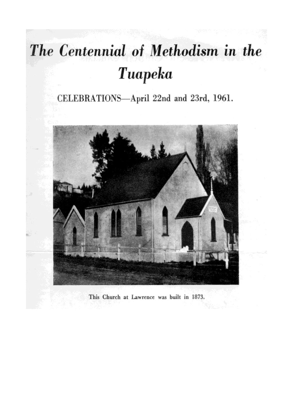 Tuapeka 100 - Wesley Historical Society Proceedings