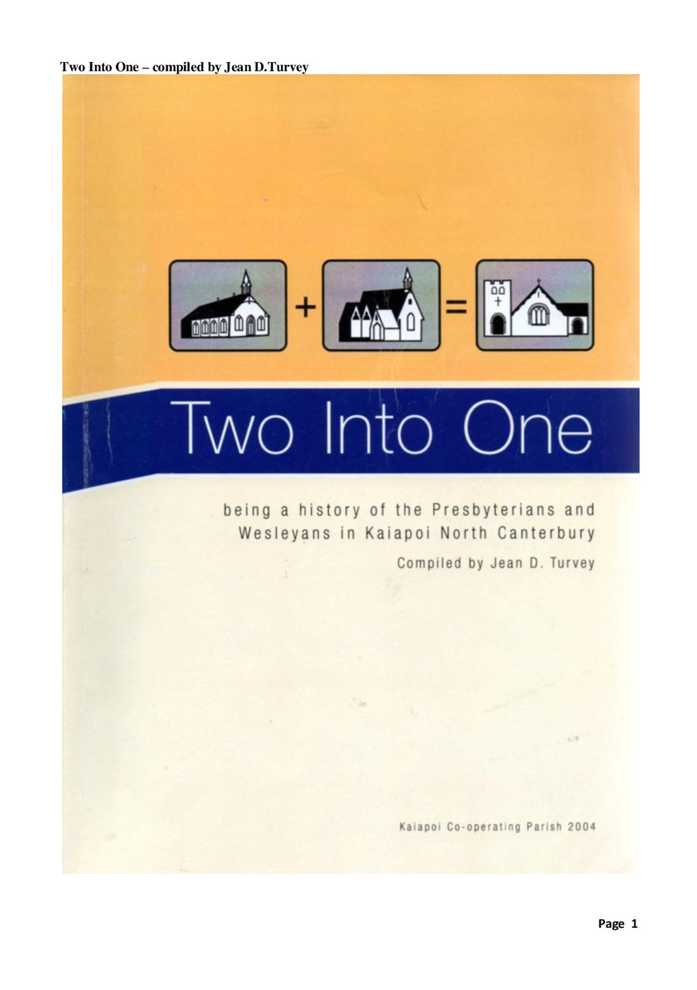 Two into one - Wesley Historical Society Proceedings
