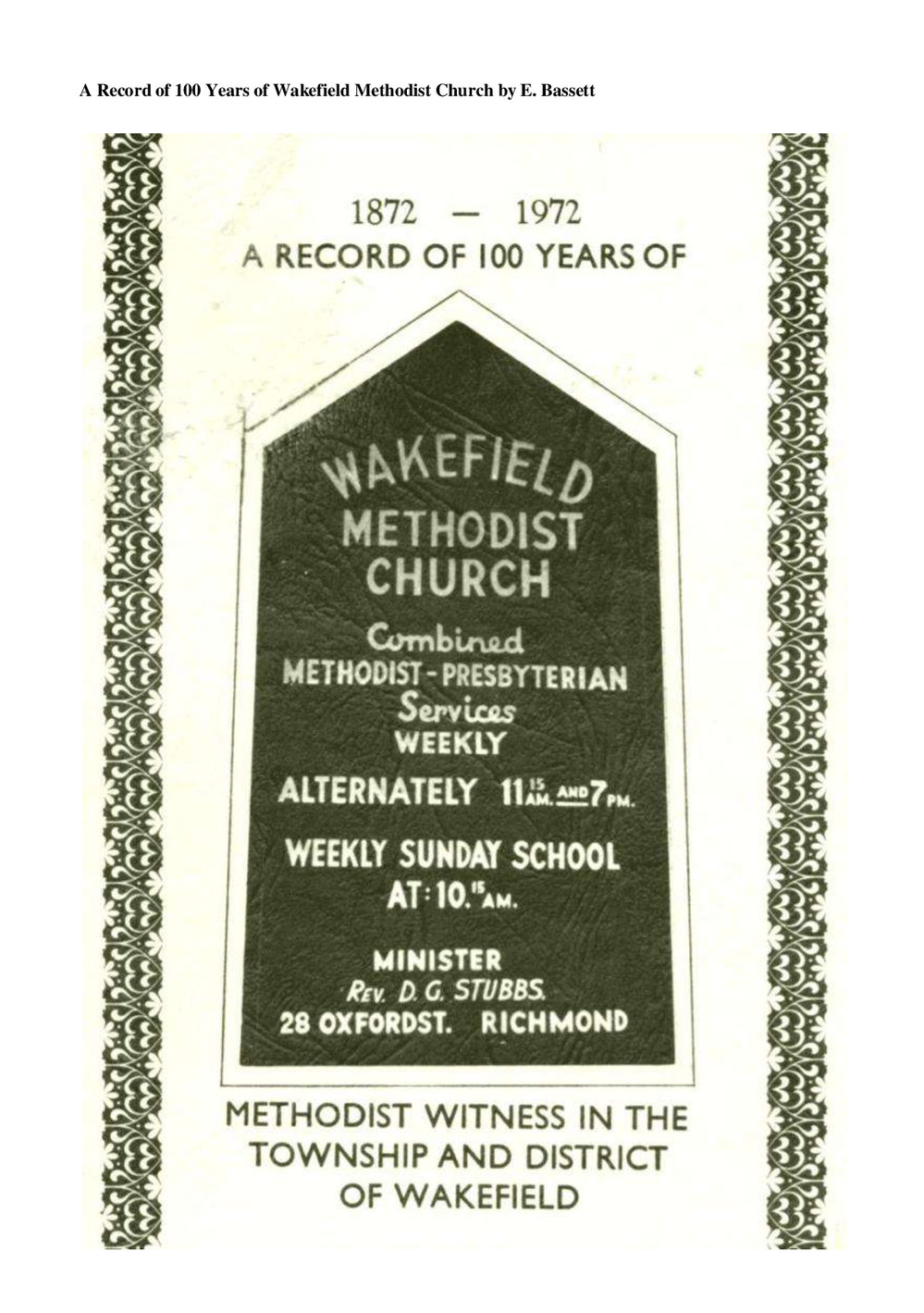 Wakefield 100 - Wesley Historical Society Proceedings
