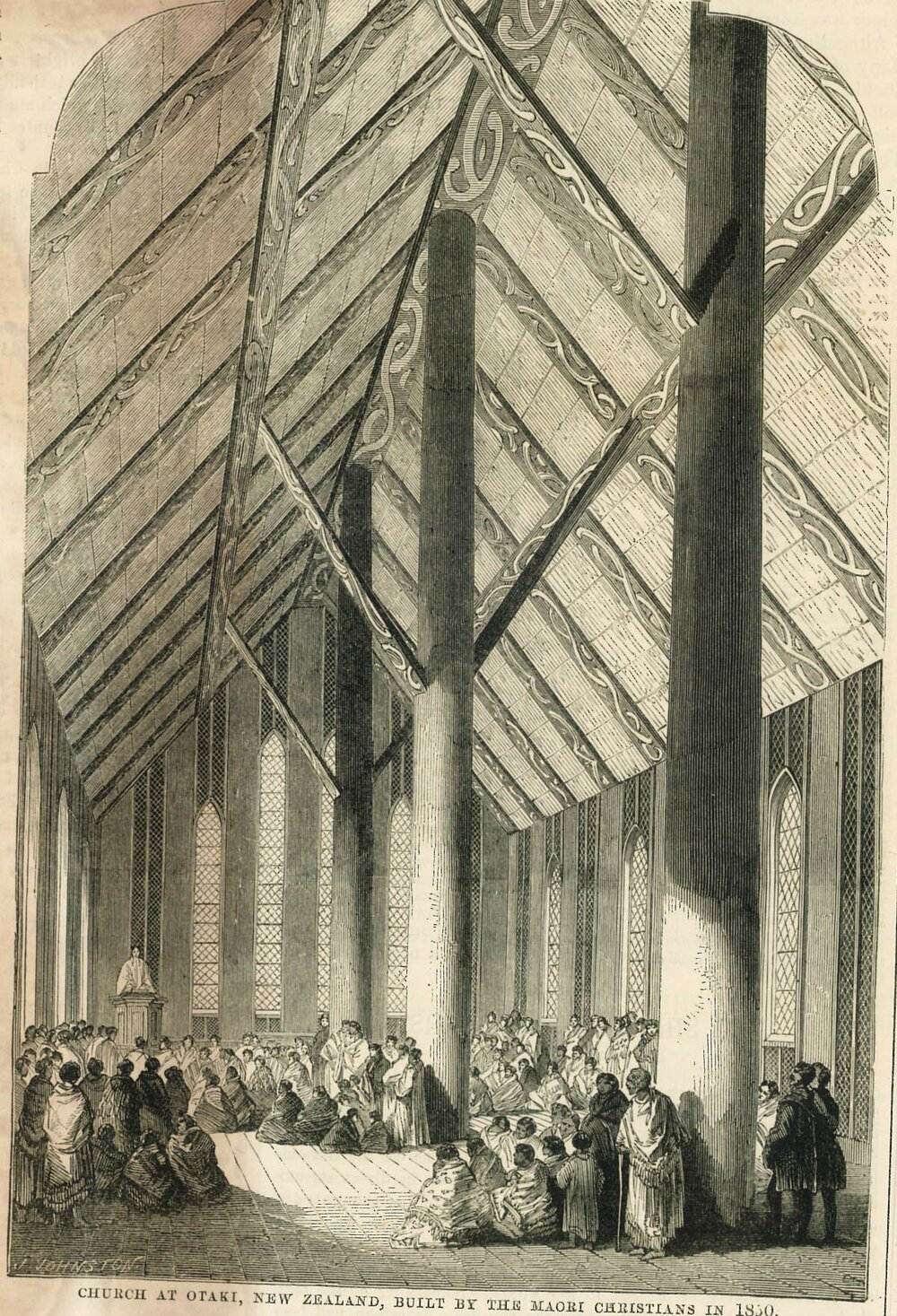 Interior of the Church at Otaki, New Zealand.