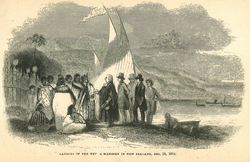 Landing of the Rev. S Marsden in New Zealand, Dec 19, 1814.
