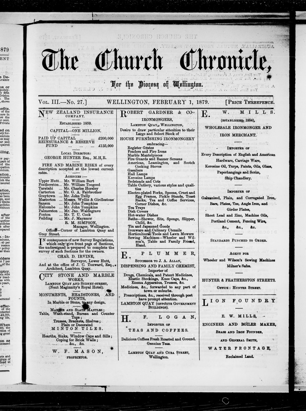 The Church Chronicle, Wellington: 1st February 1879