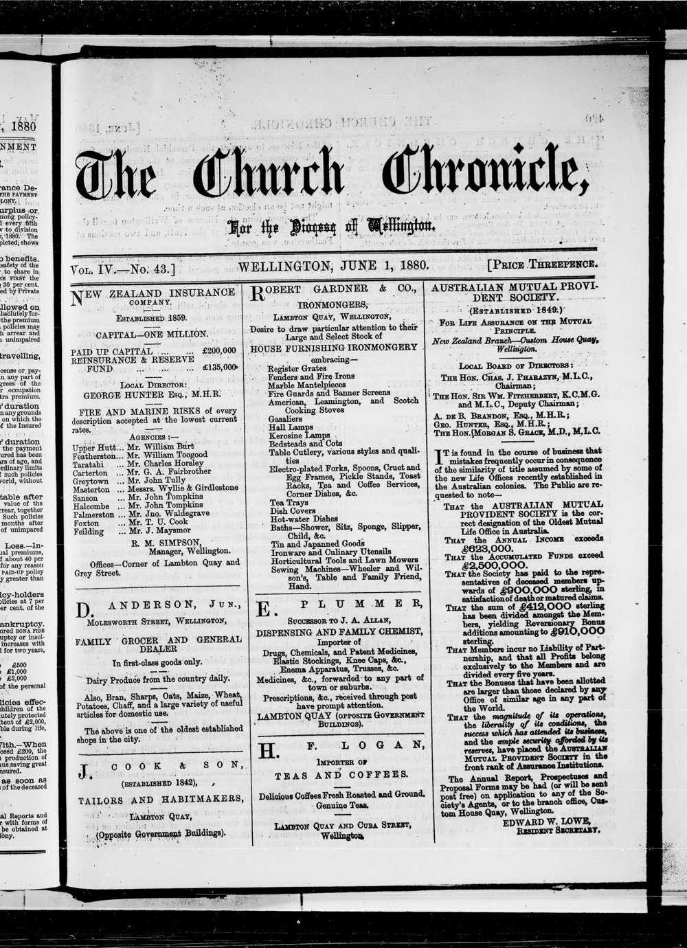 The Church Chronicle, Wellington: 1st June 1880