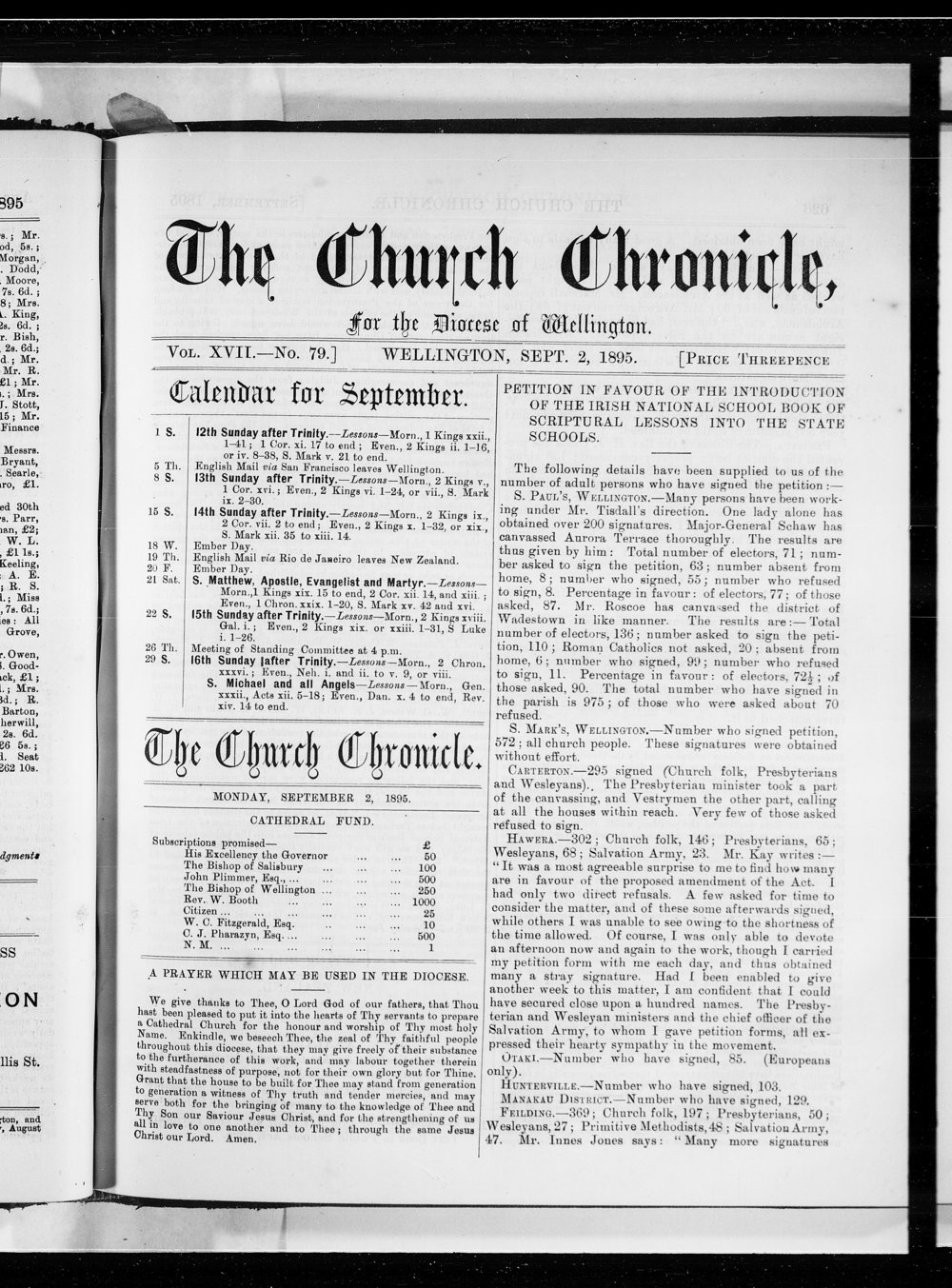 The Church Chronicle, Wellington: 2nd September 1895