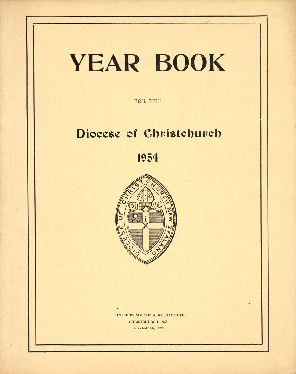 Diocese of Christchurch Year Book 1954