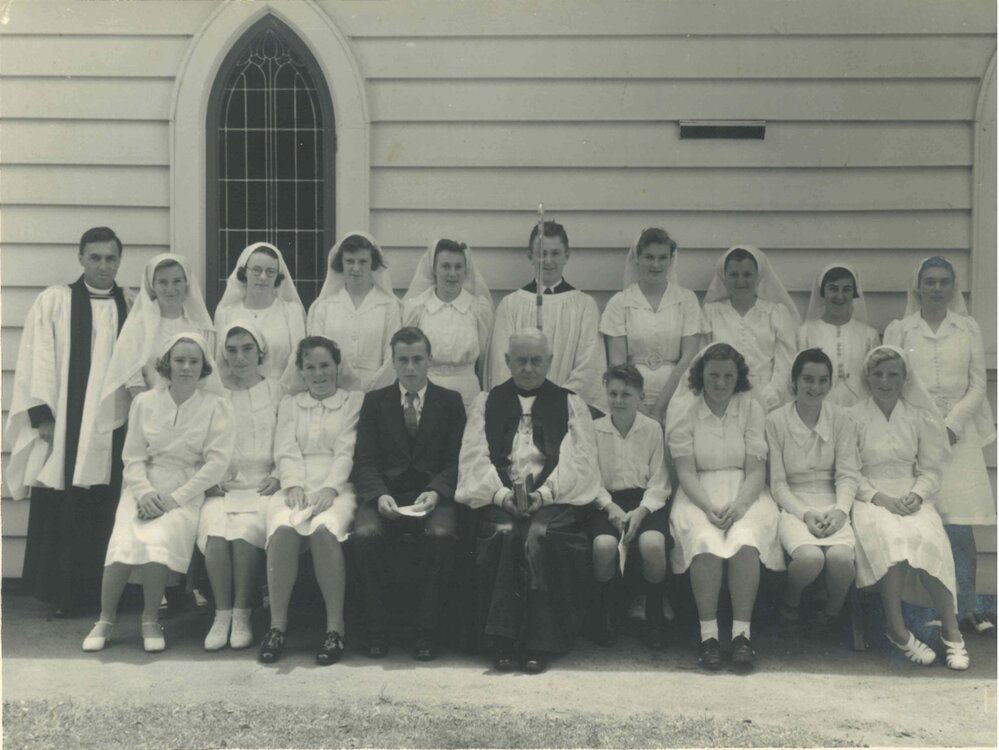 Bishop Simkin at Confirmation Day, Northcote, 1942