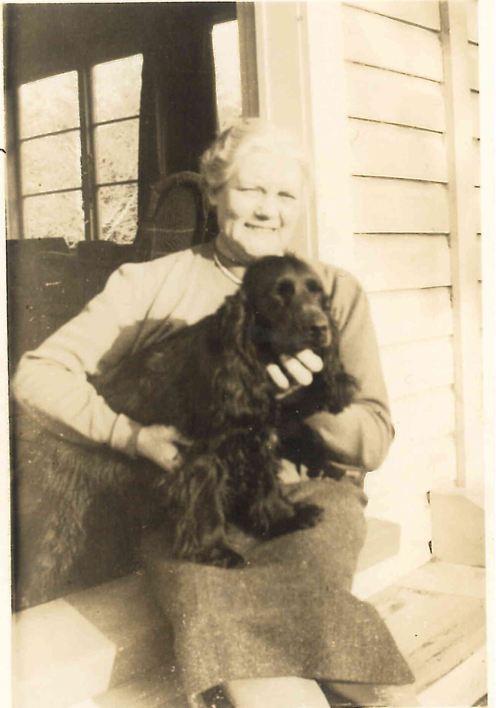 Florence Simkin and Barney the dog