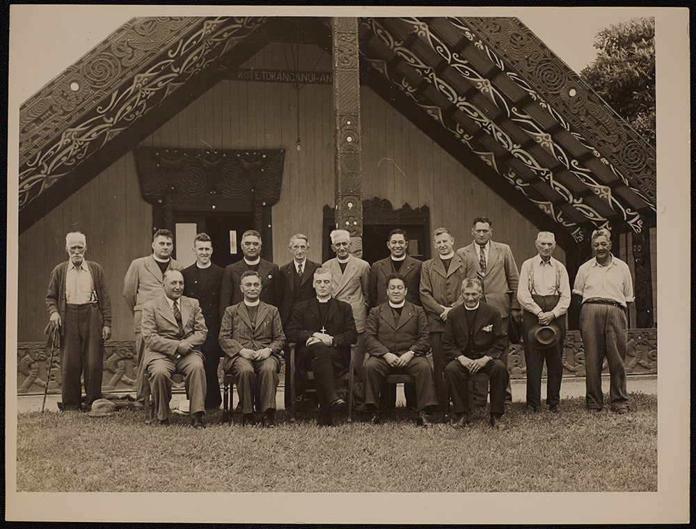 Bishop Holland on the marae at Te Kuiti
