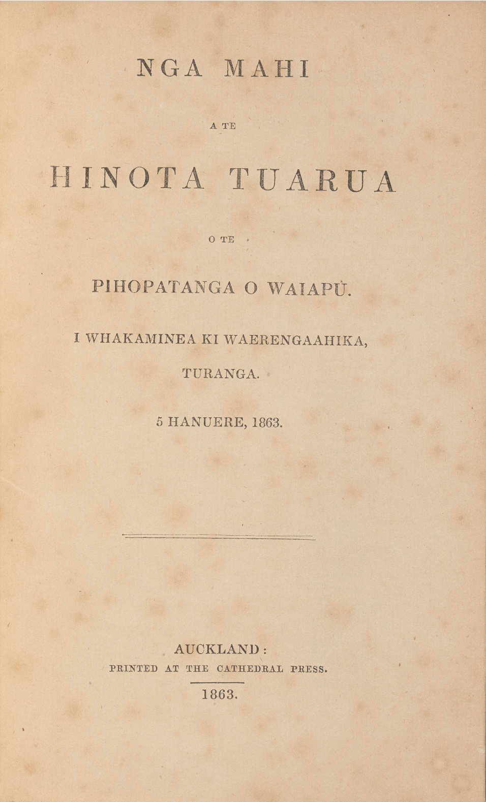 Diocese of Waiapu Synod Proceedings 1863