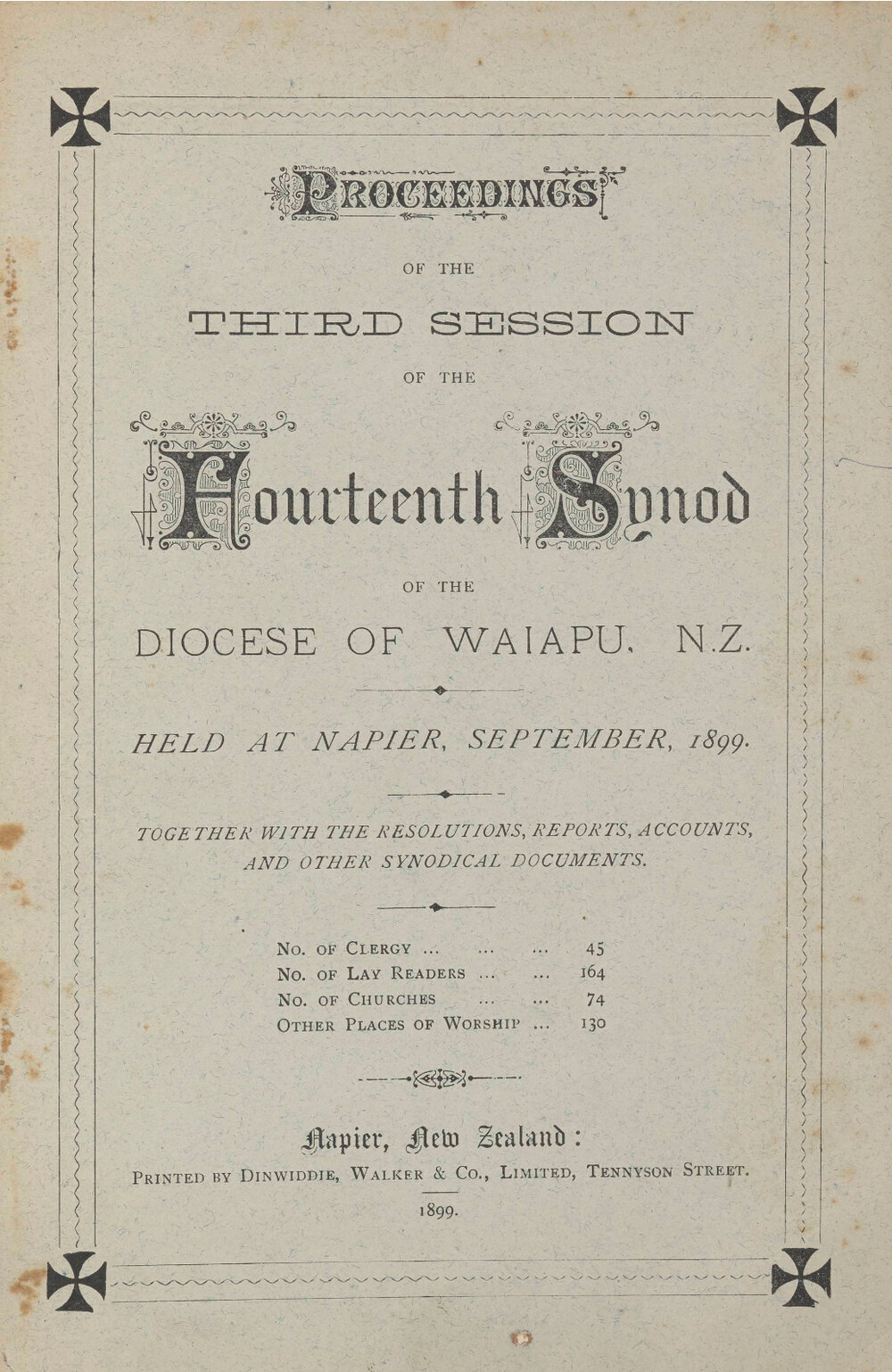 Diocese of Waiapu Synod Proceedings 1899