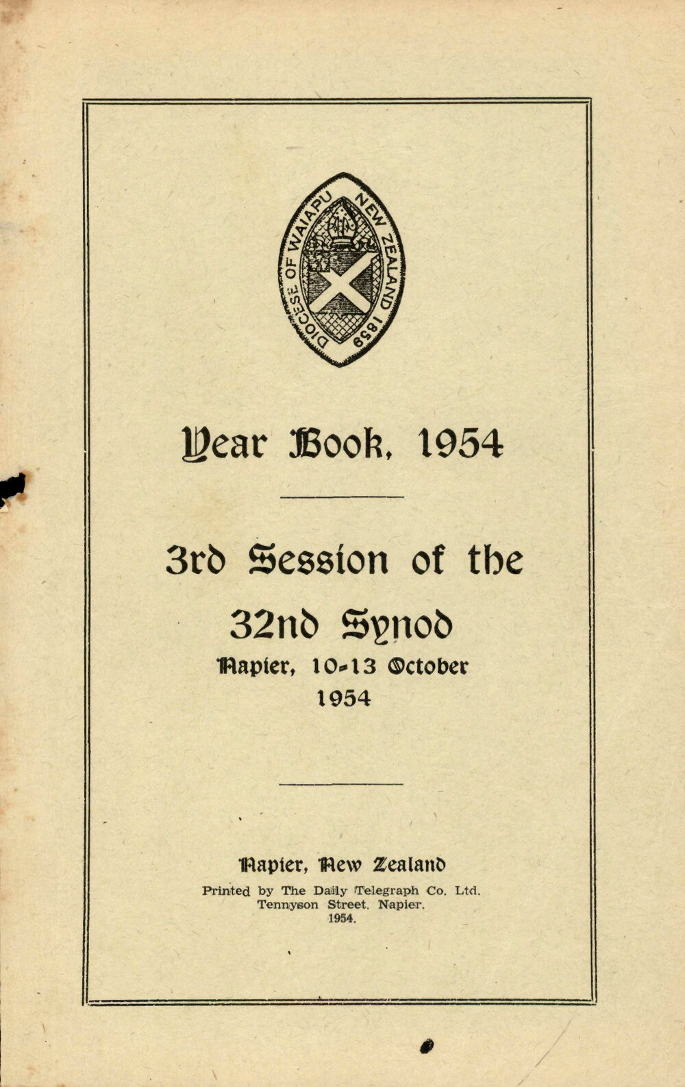 Diocese of Waiapu Synod Proceedings 1954
