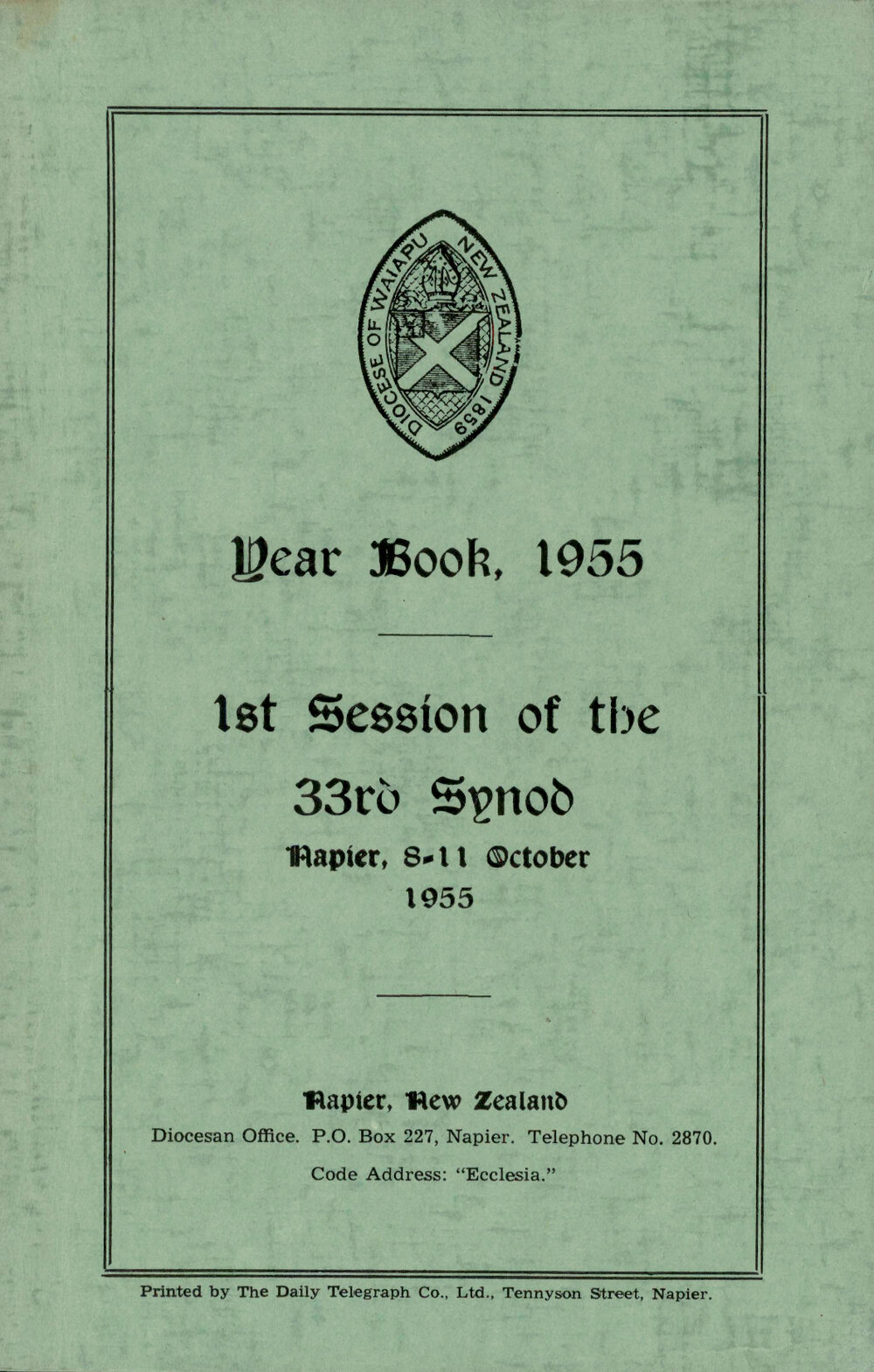 Diocese of Waiapu Synod Proceedings 1955