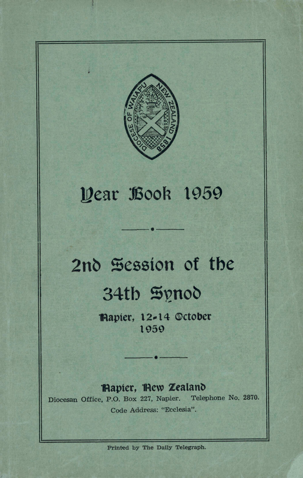 Diocese of Waiapu Synod Proceedings 1959