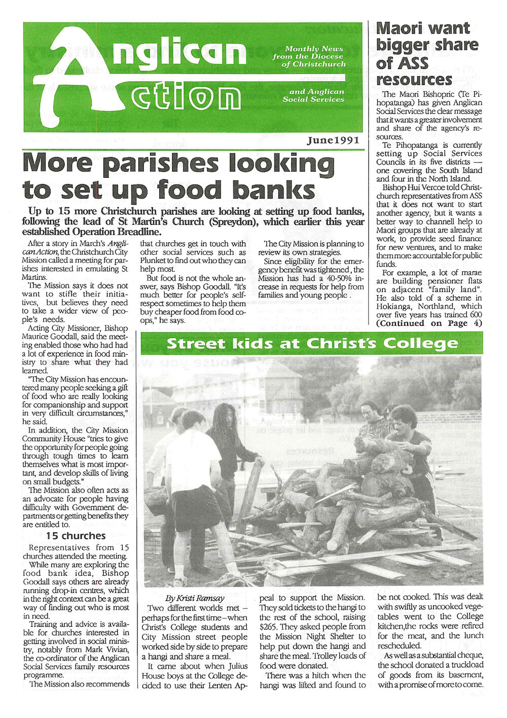 Anglican Action 1991 June