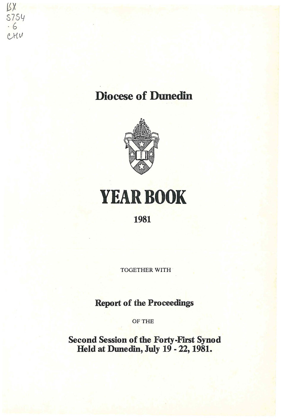 Diocese of Dunedin Yearbook 1981