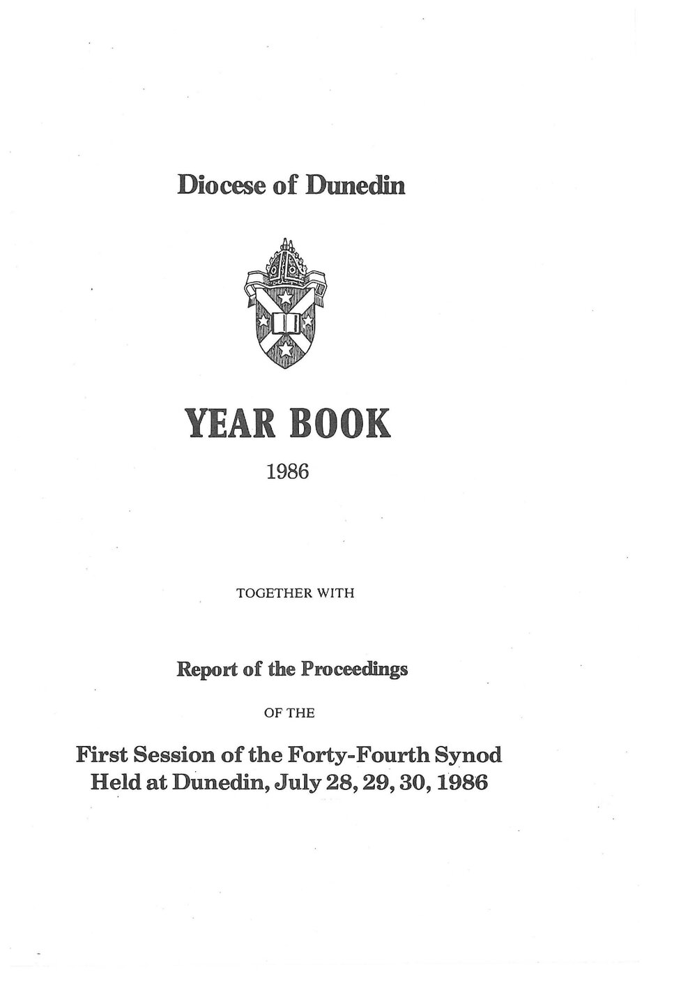 Diocese of Dunedin Yearbook 1986