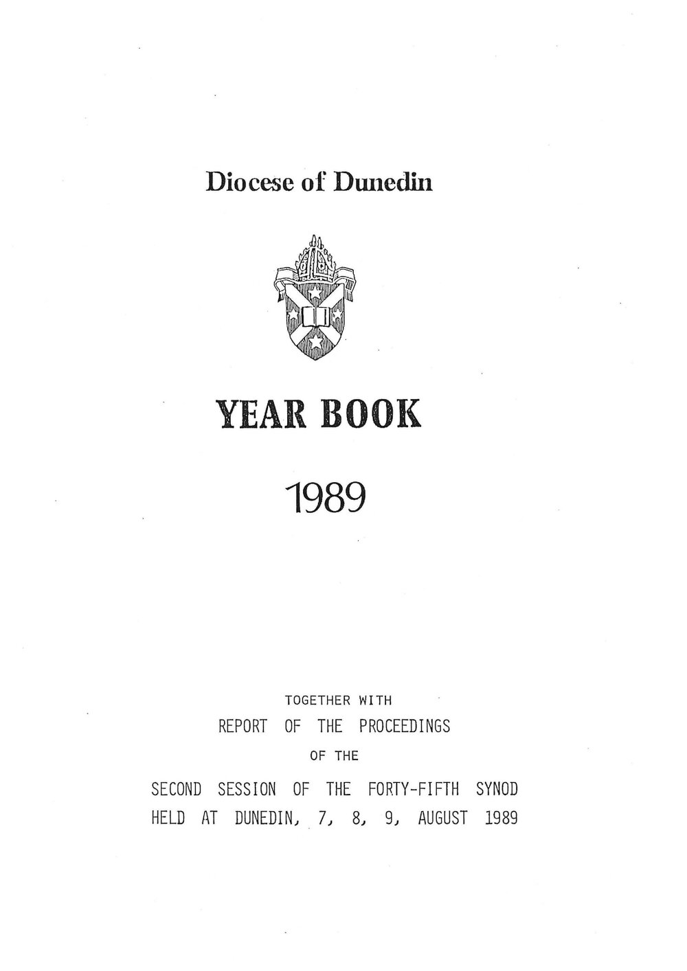 Diocese of Dunedin Yearbook 1989
