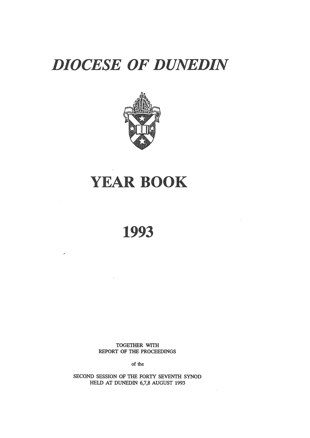 Diocese of Dunedin Yearbook 1993