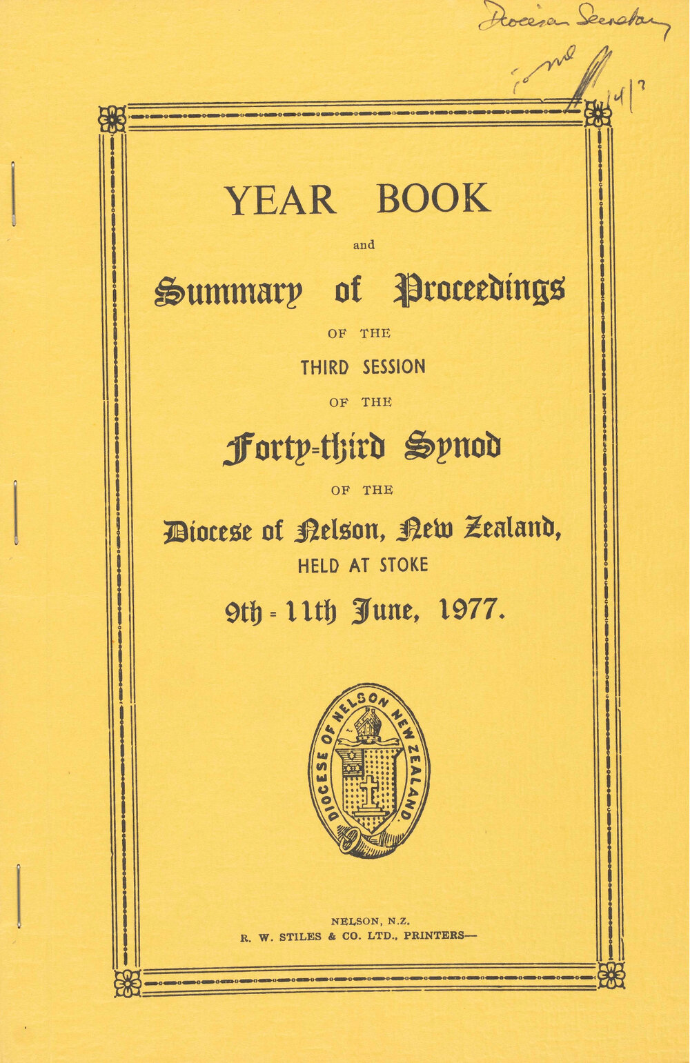 Diocese_Nelson_Synod_1977