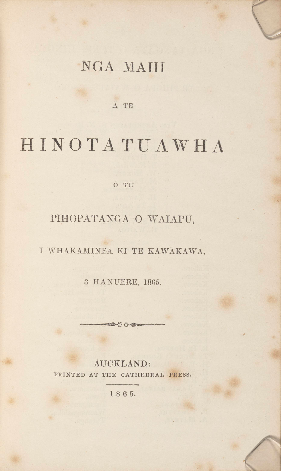 Diocese of Waiapu Synod Proceedings 1865