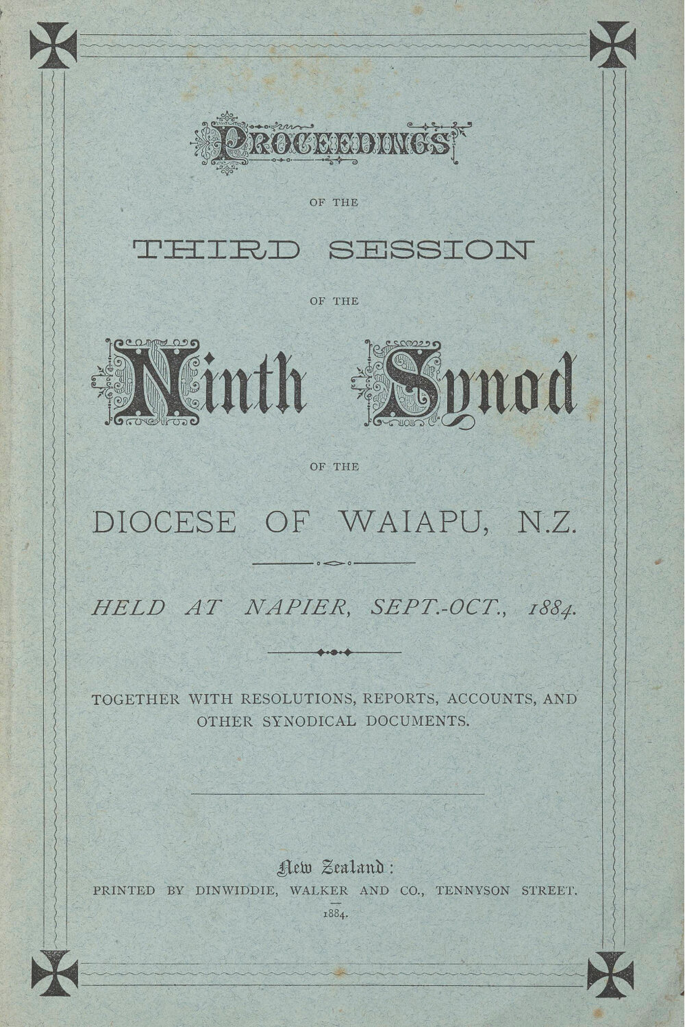 Diocese of Waiapu Synod Proceedings 1884