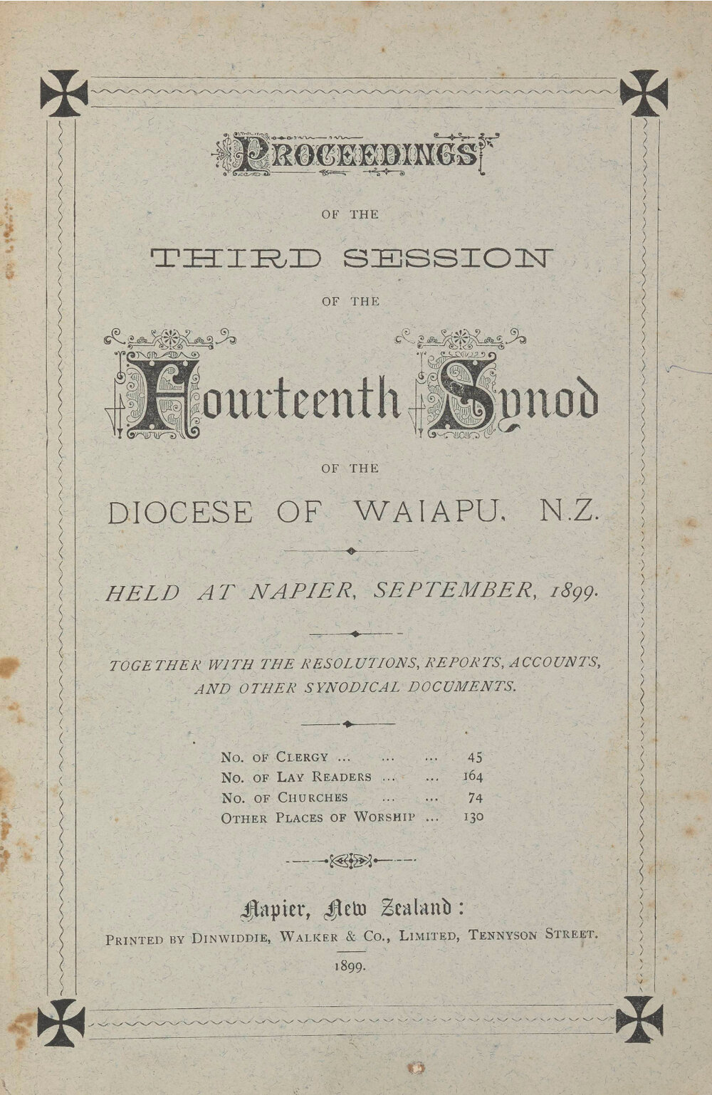 Diocese of Waiapu Synod Proceedings 1899