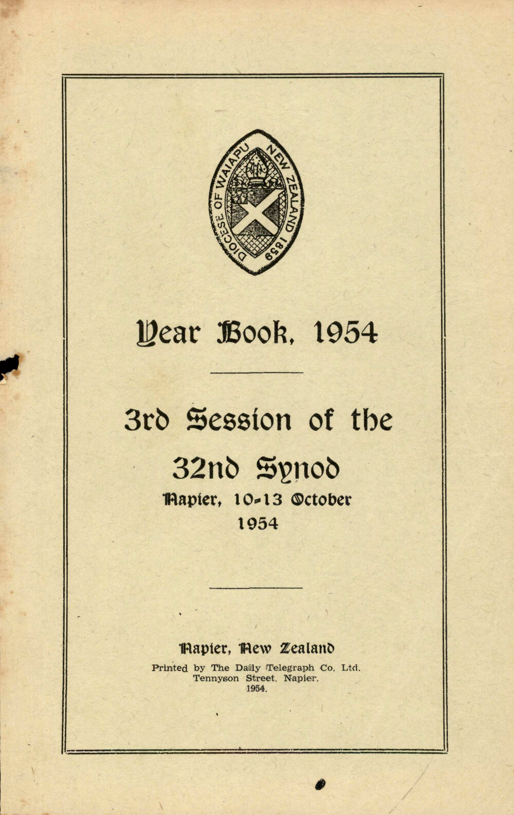Diocese of Waiapu Synod Proceedings 1954
