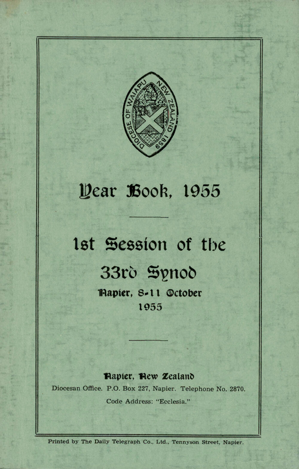 Diocese of Waiapu Synod Proceedings 1955
