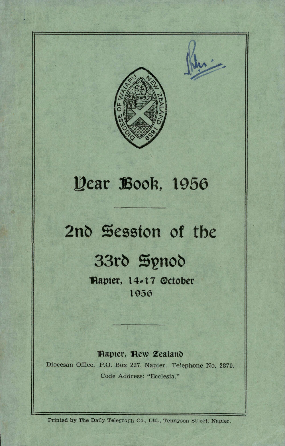 Diocese of Waiapu Synod Proceedings 1956