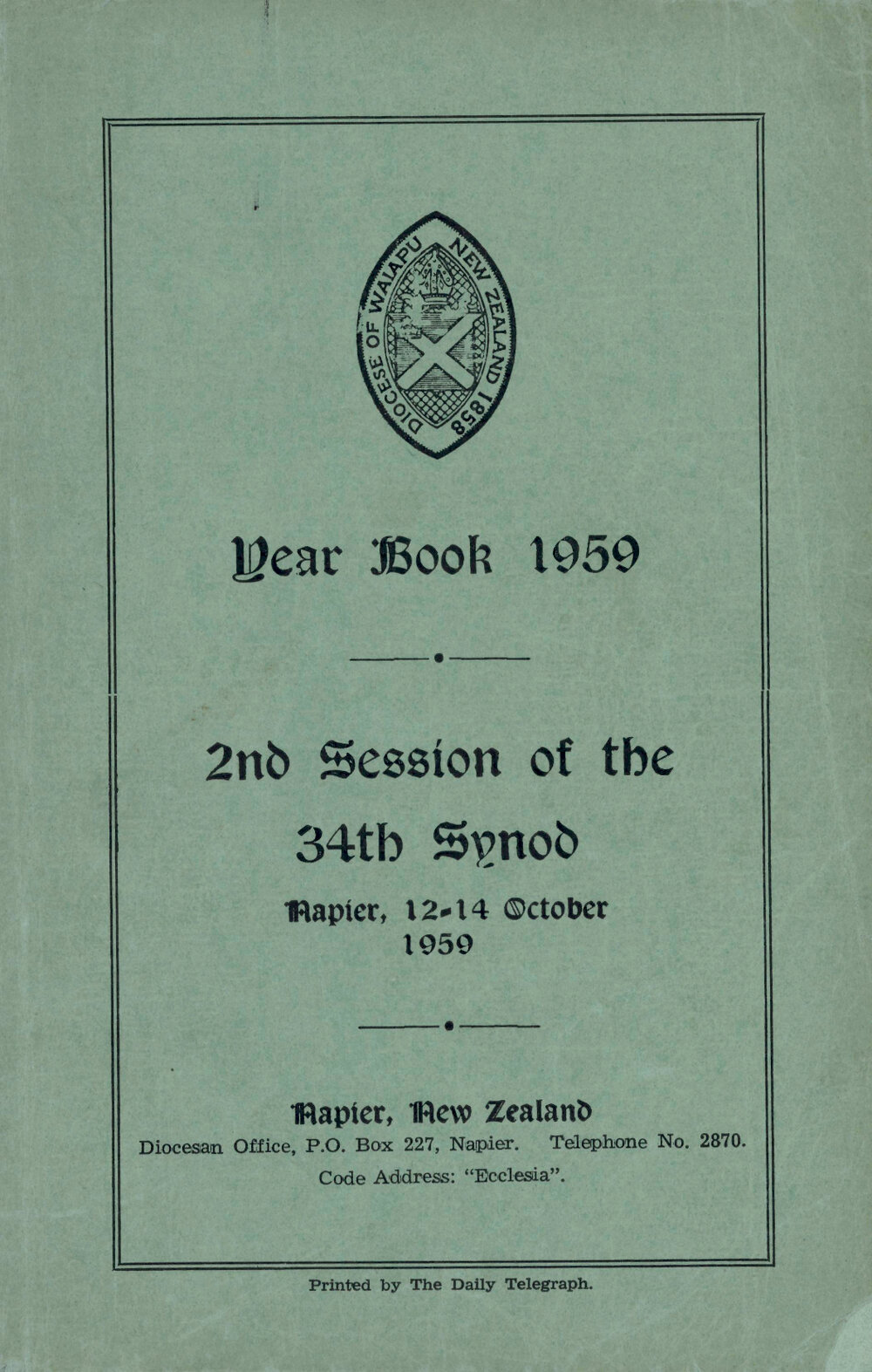 Diocese of Waiapu Synod Proceedings 1959