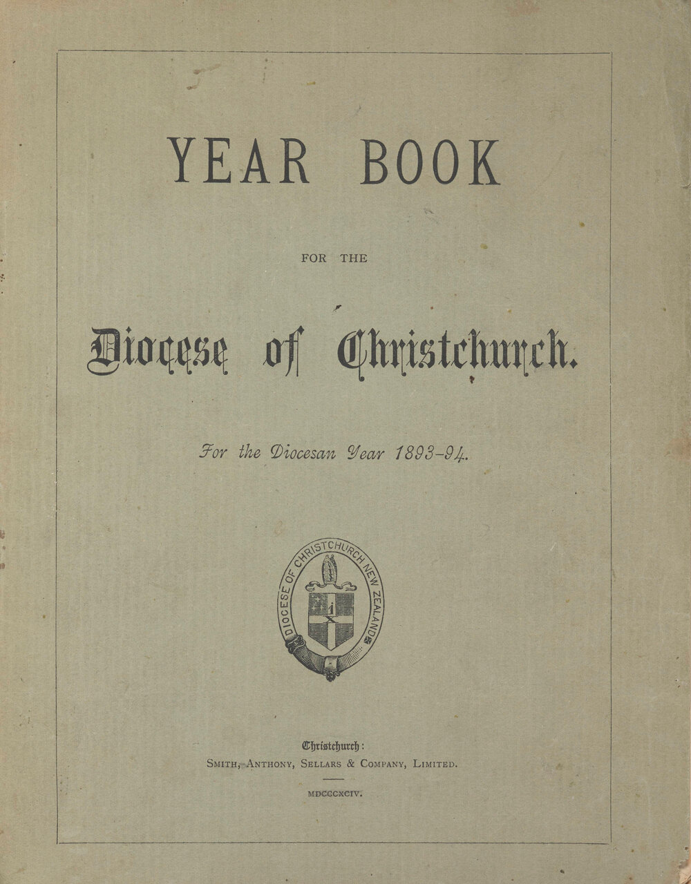 Diocese of Christchurch Year Book 1893-1894
