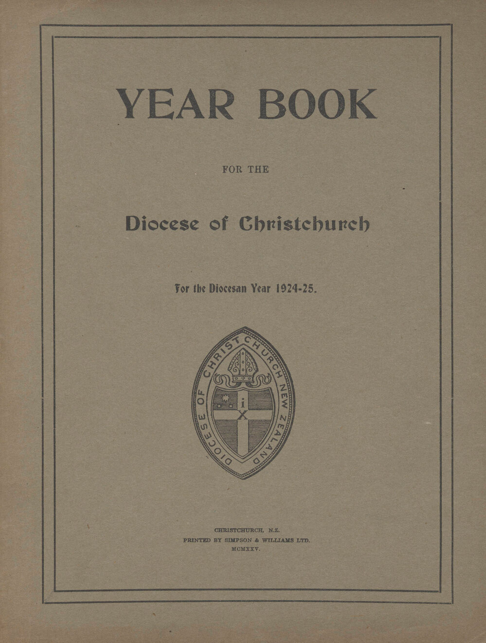Diocese of Christchurch Year Book 1924-1925
