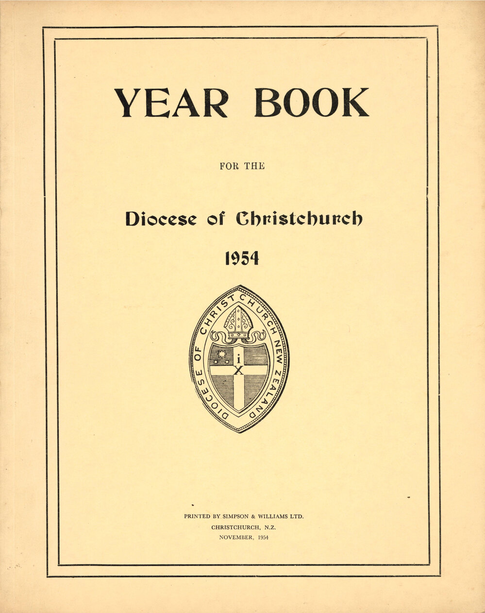 Diocese of Christchurch Year Book 1954-1954