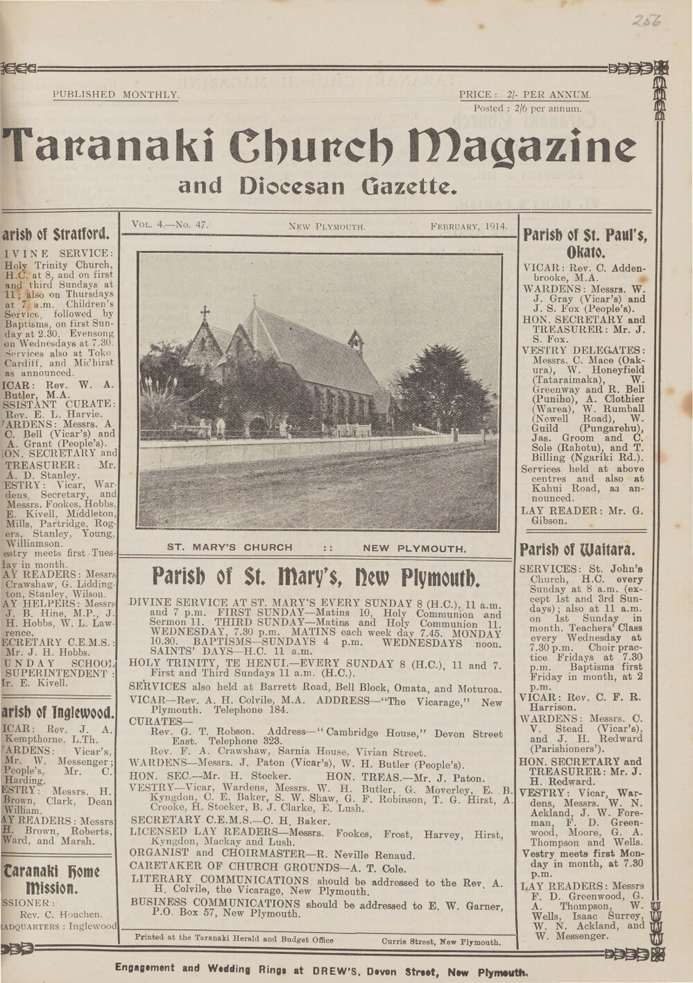 Taranaki Church Magazine 1914 February
