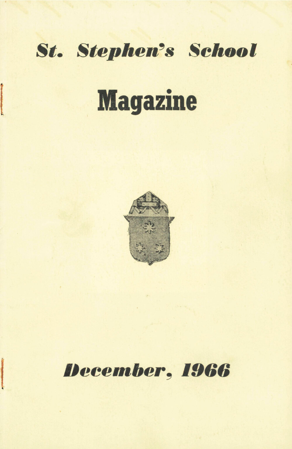 St Stephen's School Magazine 1966