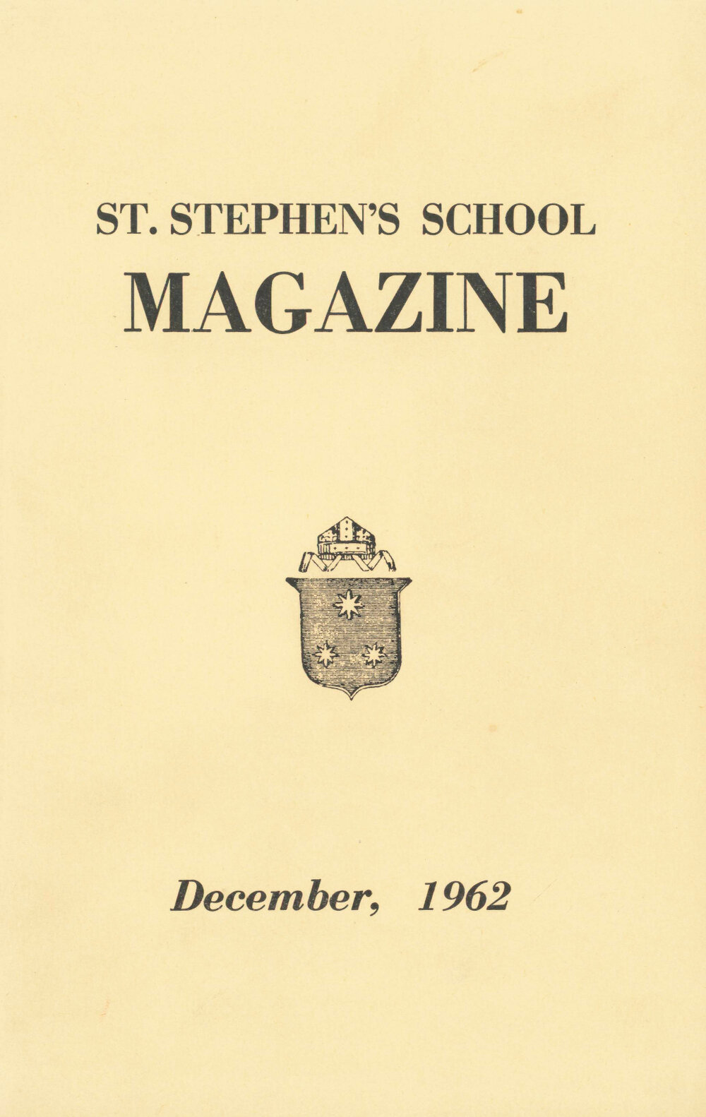 St Stephen's School Magazine 1962