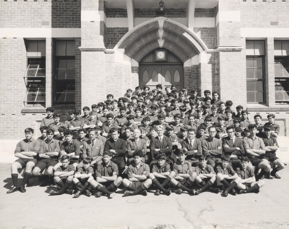 Te Aute College school and staff circa 1970