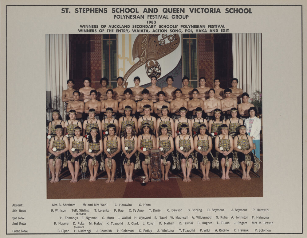 St Stephen's &amp; Queen Victoria Schools Kapu Haka Group 1983
