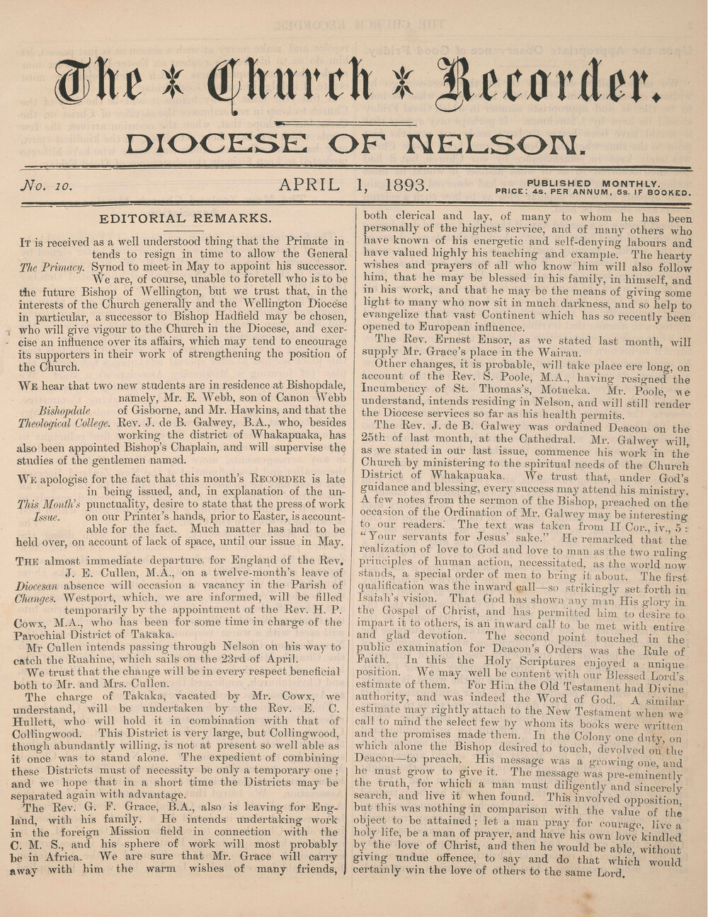 The Church Recorder 1893 04 No 10