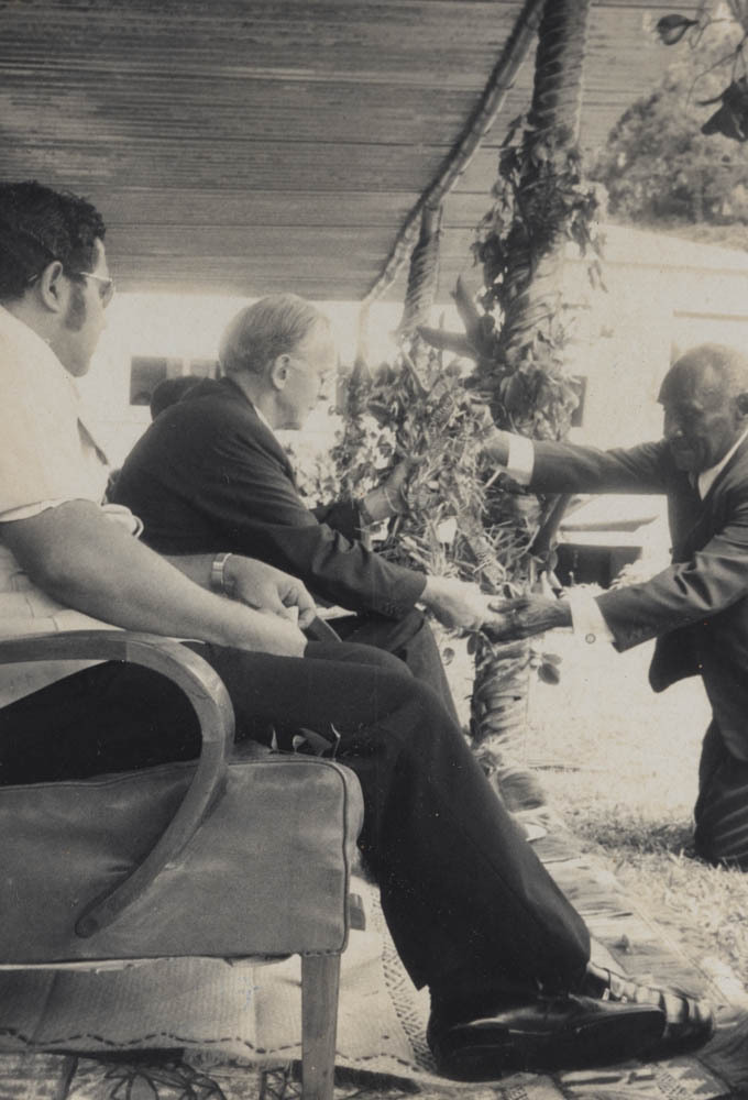 Archbishop of Canterbury, Donald Coggan, visit to the Diocese of Polynesia 1977 to celebrate 100 years of Anglican Mission to Fiji