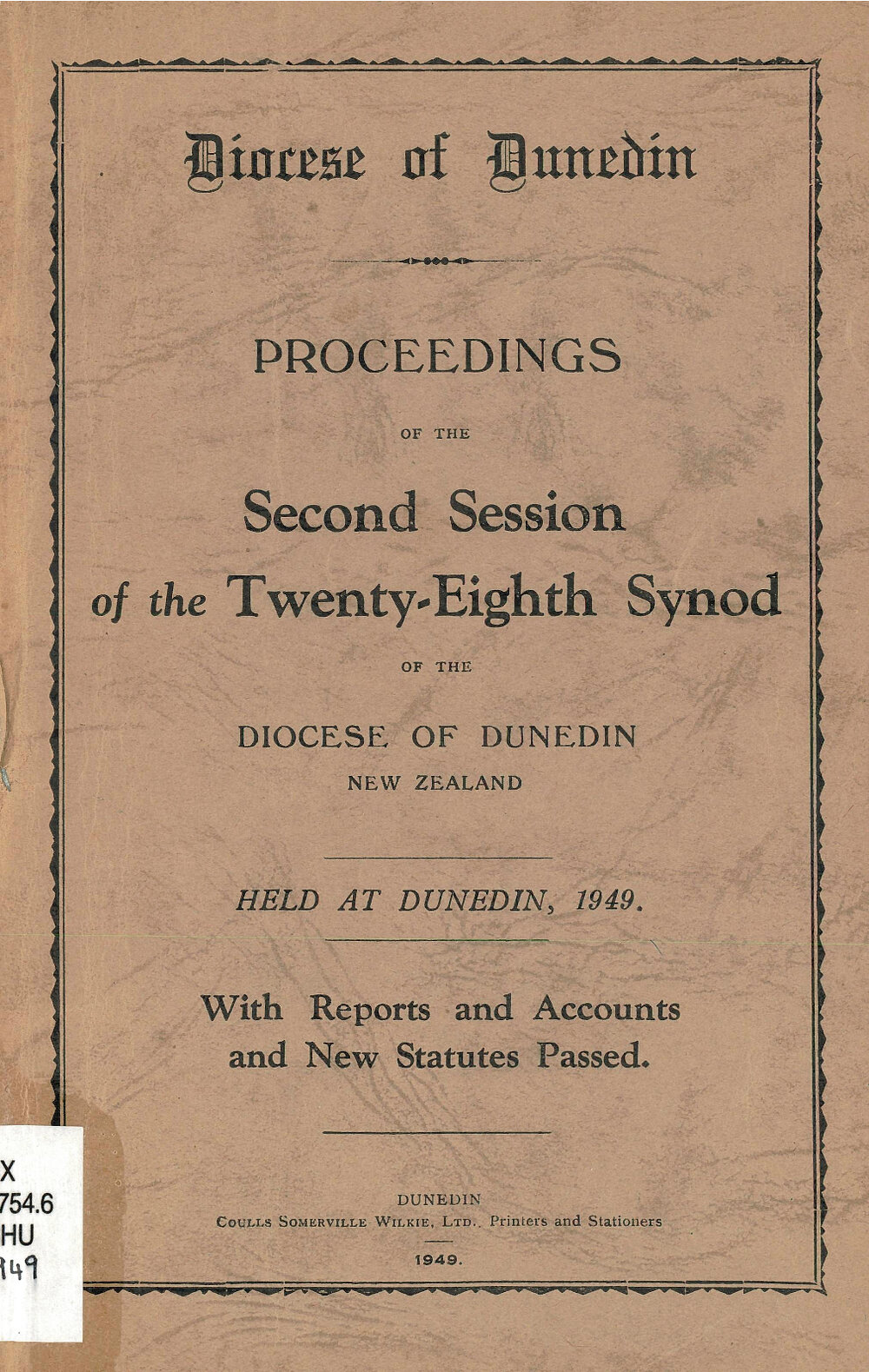 Diocese of Dunedin Year Book 1949
