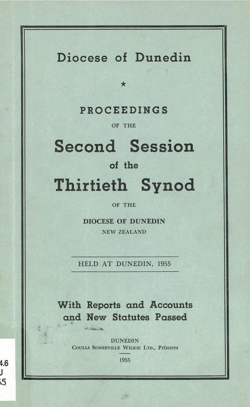 Diocese of Dunedin Year Book 1955