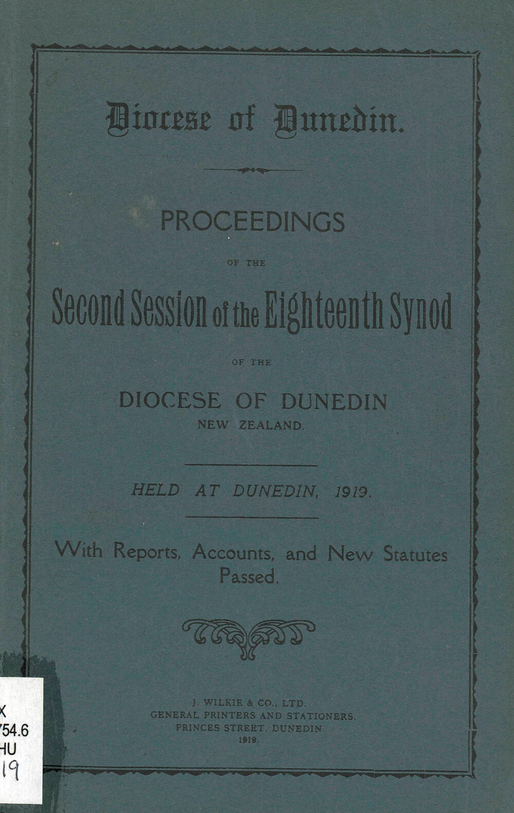 Diocese of Dunedin Year Book 1919