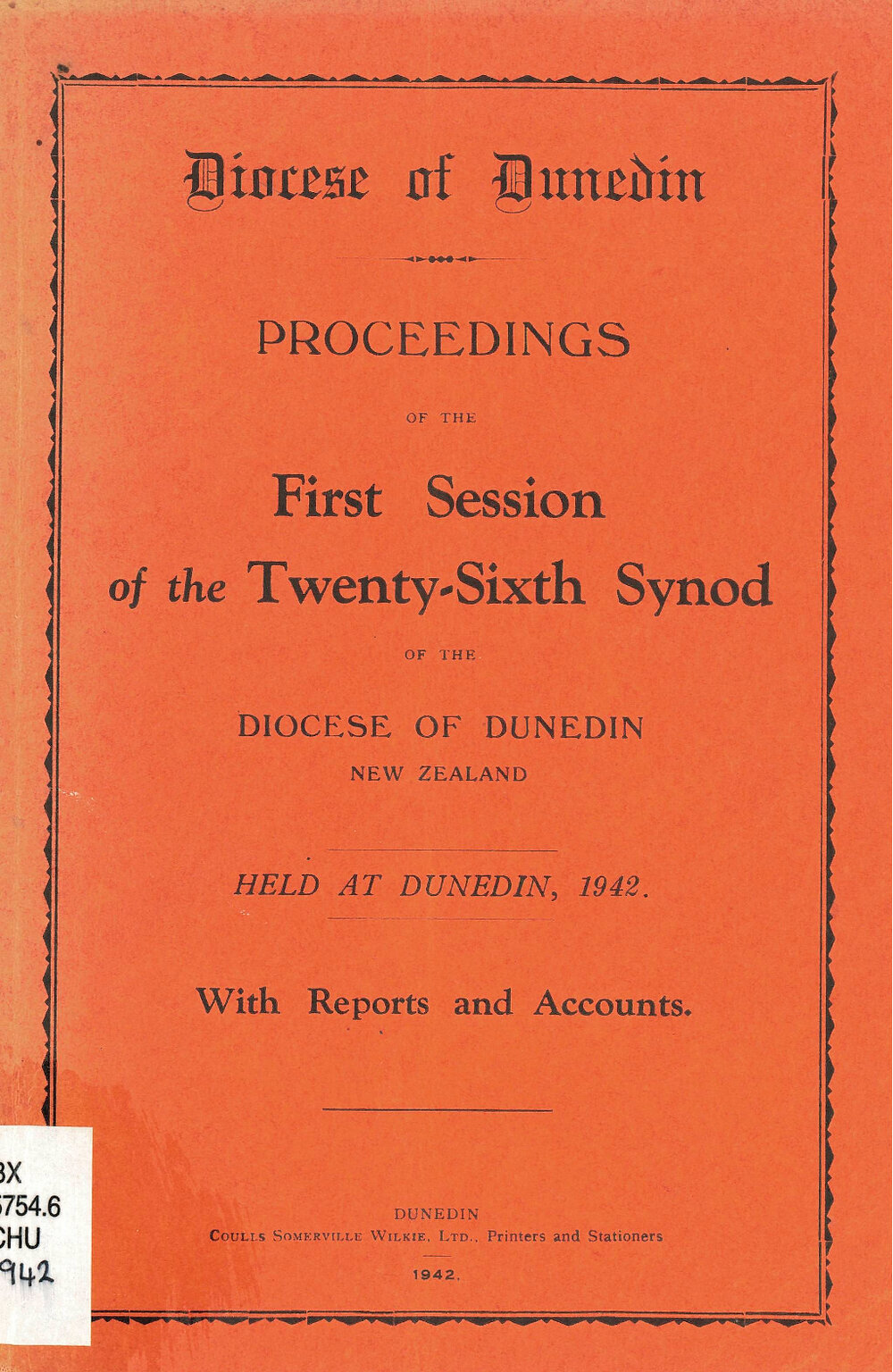 Diocese of Dunedin Year Book 1942