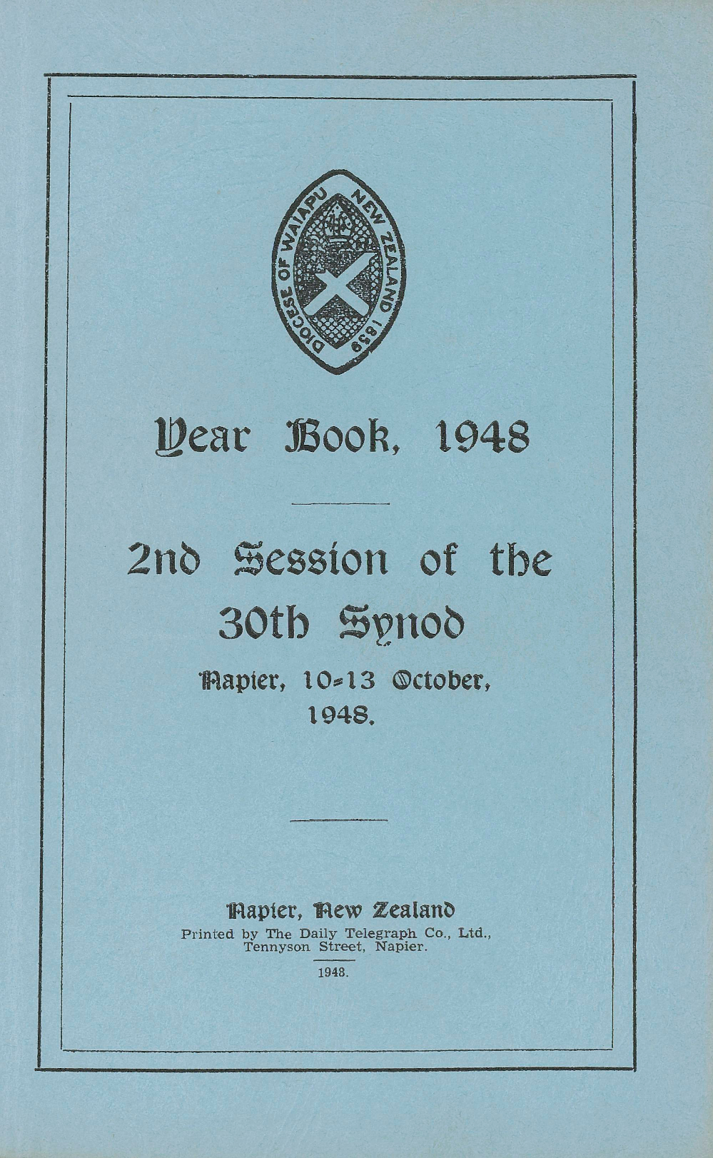 Diocese of Waiapu Year Book  Proceedings 1948