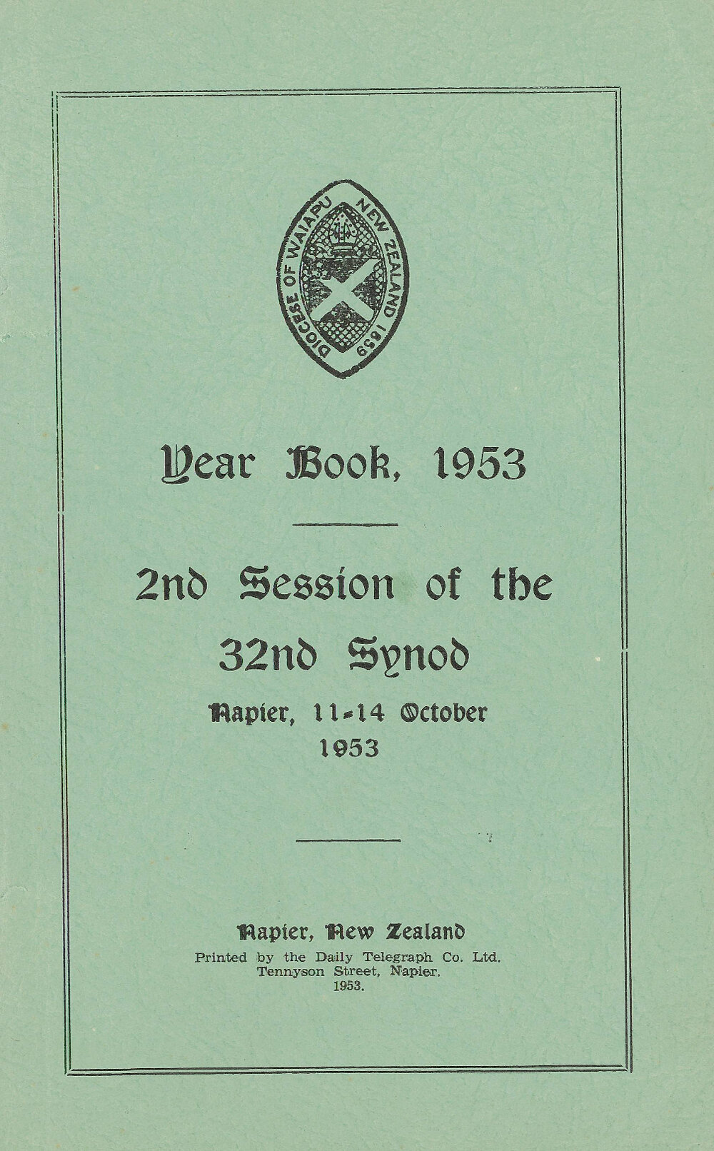 Diocese of Waiapu Year Book Proceedings 1953