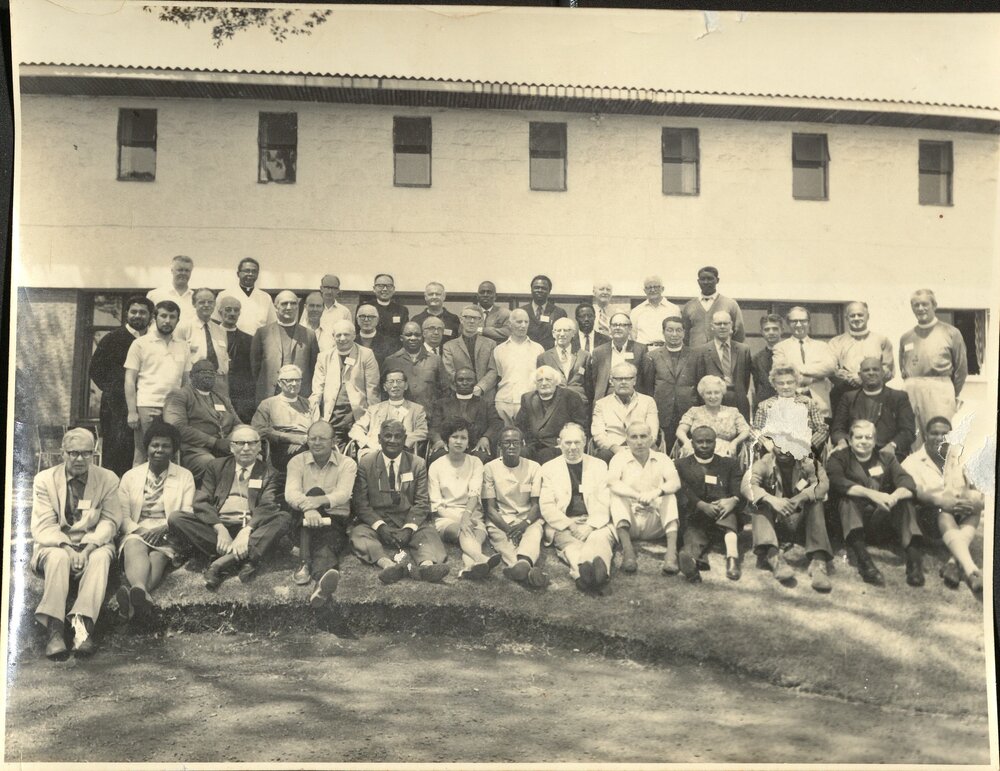 Group photograph with the Archbishop of Canterbury Geoffrey Fisher